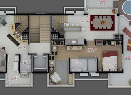 Planta Baixa – Coberturas andar superior (sugestão de divisão)
