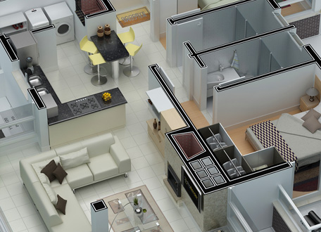 Planta 3D Apartamento 102